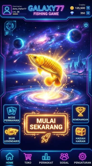 Tampilan utama aplikasi galaxy77 dengan berbagai pilihan aplikasi.